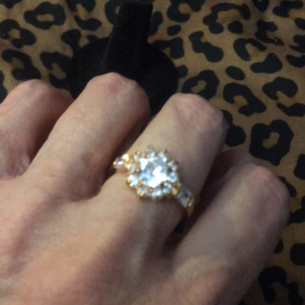 CZ flower ring